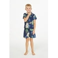 thumbnail image 4 of Hawaii Hangover Boy Aloha Luau Shirt Cabana Set in Pineapple Garden Navy, 4 of 5
