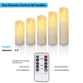 thumbnail image 6 of EMLIMNY LED Candles,5.12"/5.51"/6.3"/7.07"/7.87" Set of 5 Real Wax Battery Flameless Candles Include Realistic Dancing LED Flames and 10-Key Remote Control with 2/4/6/8-Hours Timer Function, 6 of 7