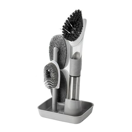 

ASCZOV 4 In 1 Ergonomic Kitchen Brush Set Dispensing Dish Scruber Home