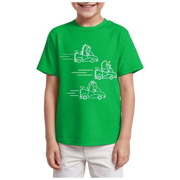 Gubotare T Shirts Boys Graphic T-Shirt for Boys Girls, Crewneck Casual Breathable Short Sleeve Tops Tee Shirt Tshirt for Teen Kids Sizes 9-10T (Green,9-10 Years)
