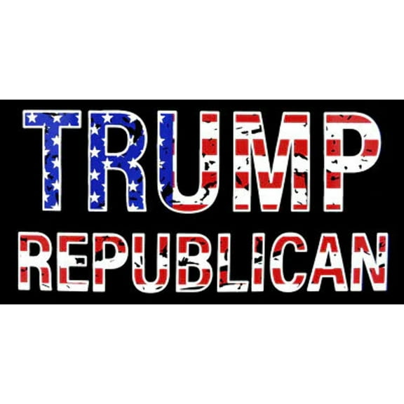 Trump Republican Black USA Flag Overlay Vinyl Decal Bumper Sticker