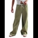 thumbnail image 1 of Pantalones de Rayas de Tiro Bajo para Mujer, Estilo Bohemio, con Cordón Ajustable y Pernera . Verde M, 1 of 10