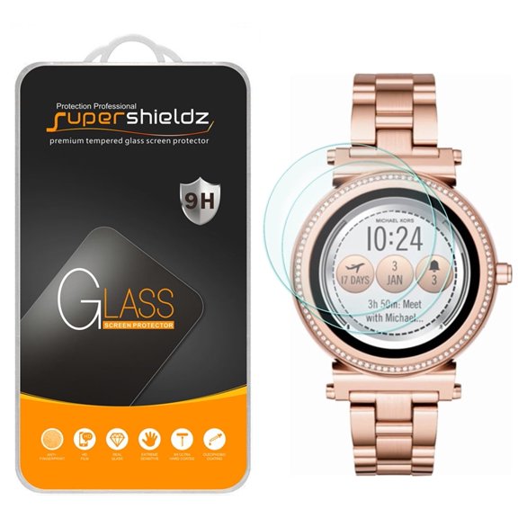 [2-Pack] Supershieldz for Michael Kors Access (Gen 3) Sofie Smartwatch (MKT5020, 5021, 5022, 5036, 5041) Tempered Glass Screen Protector, Anti-Scratch, Anti-Fingerprint, Bubble Free