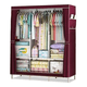 thumbnail image 1 of Armario Closet Organizador Armable Mediano 3 Secciones Largo 125cm Marron 165*125*45cm Marthing Ropero Multifuncional Gran Capacidad, Mudanzas y Espacios Temporales Armario Portatil Facil Armado, 1 of 11