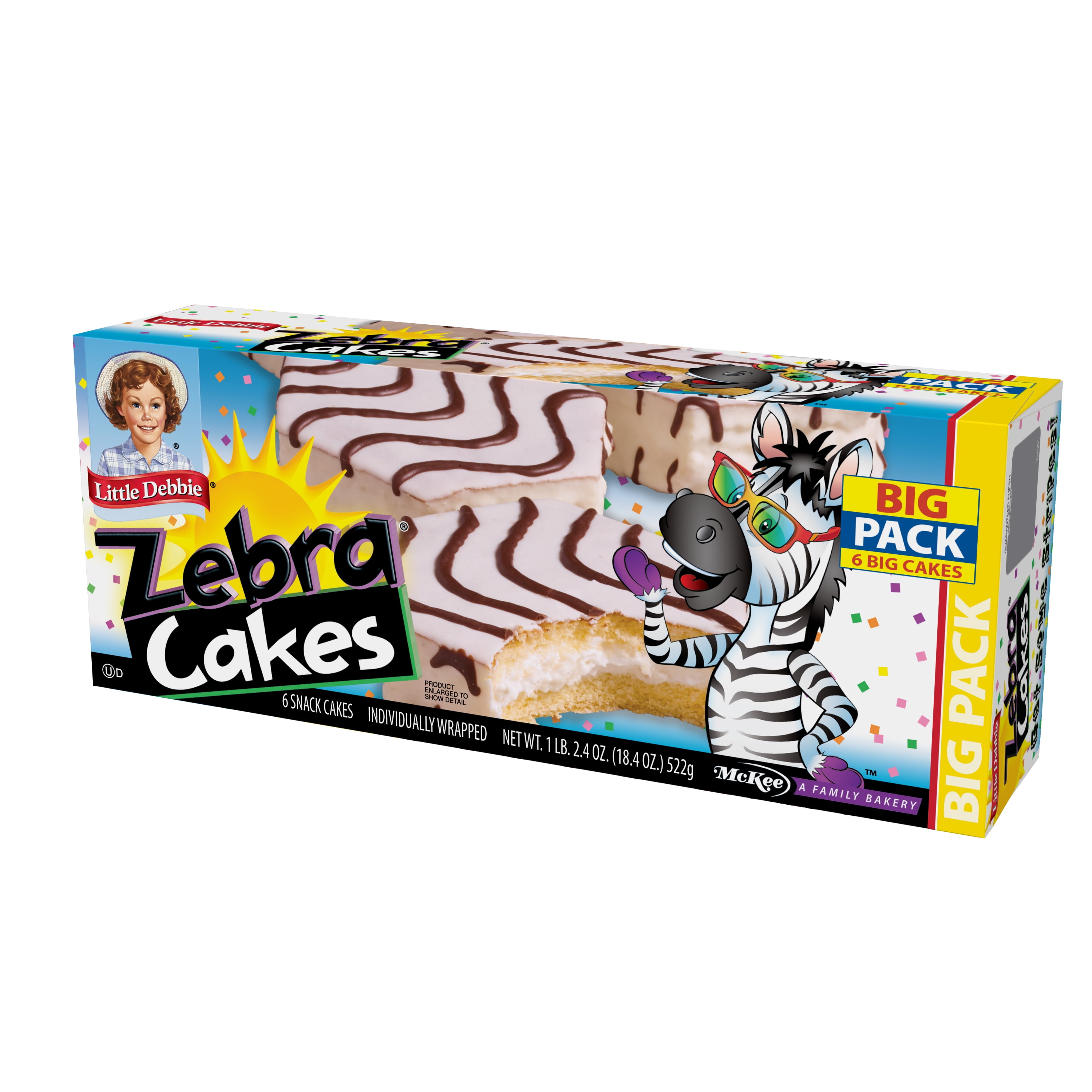 Little Debbie Big Pack Zebra Cakes, 6 Individually Wrapped Cakes, 18.4 oz. (3 Packs) Free Gift From Winrock Store