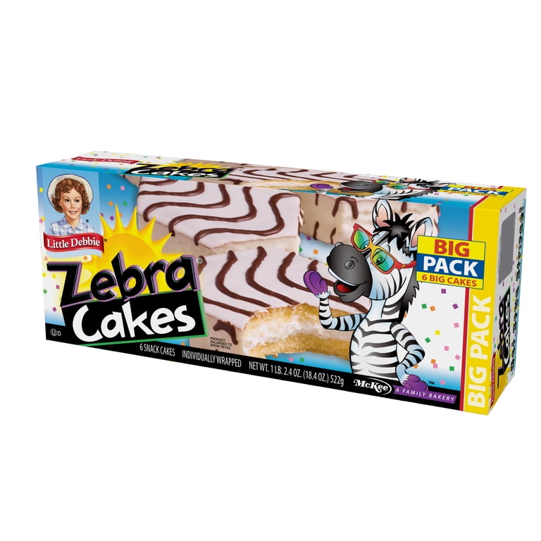 Little Debbie Big Pack Zebra Cakes, 6 Individually Wrapped Cakes