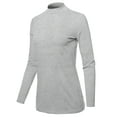 thumbnail image 2 of A2Y Women's Basic Solid Soft Cotton Long Sleeve Mock Neck Top Shirts Heather Grey M, 2 of 5