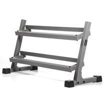 XMARK Dumbbell Storage Rack, 2-Tier Heavy Duty Weight Rack for Convenient Dumbbell Storage, Compact Storage for Weights, Gray or Black