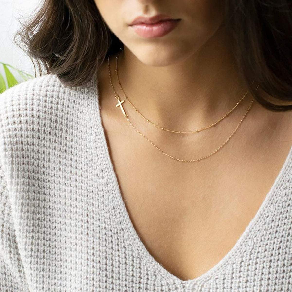 Dainty Rose Gold Choker 14K goldfilled Necklace and 6mm Ball Charm Minimalist 
