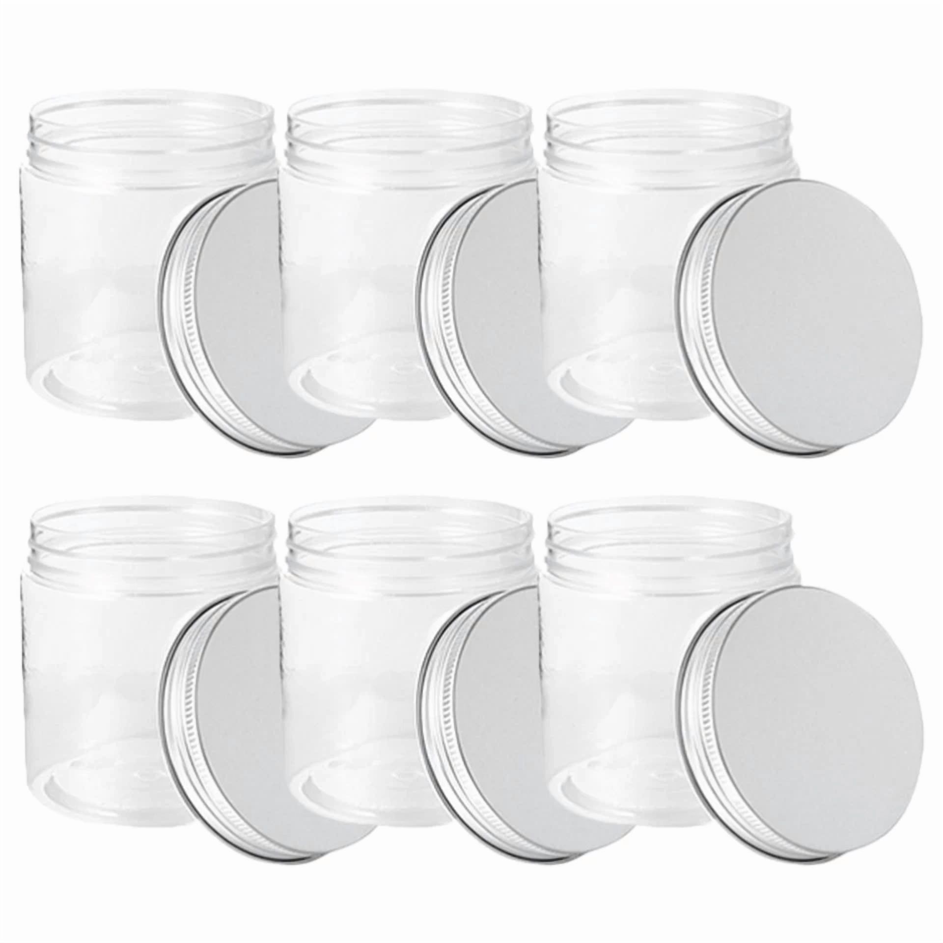 Zyler - 6 Pcs Mini Plastic Bottle Jam Jars With Lids Small Mason Aluminum Baby Glass