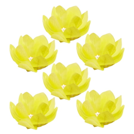 Lumabase Lotus Floating Paper Lanterns - Set of 6
