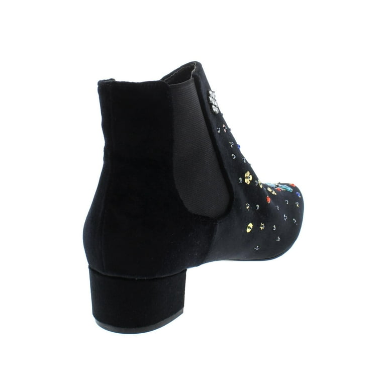 Womens Betsey Johnson Jax Ankle Boots Black Velvet Walmart