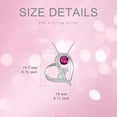 thumbnail image 3 of Highland Cow Necklace 925 Sterling Silver July Birthstone Heart Pendant Necklaces for Women Mother's Day Birthday Jewelry Gifts 18" + 2" Extender, 3 of 6