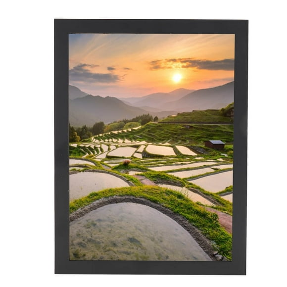 A3 Wooden Photo Frame Picture Frame Poster Frame Home Table Decoration Ornaments (Black)