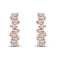 thumbnail image 2 of 2/5 Carat Baguette Cut White Natural Diamond Huggie Hoop Earring In 10k Rose Gold (I-J Color, I2-I3 Clarity,0.43 Cttw), 2 of 3