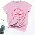 thumbnail image 4 of Nuoqisi T-Shirts Graphiques Mignons avec Nœud pour Femmes de la Saint-Valentin, T-Shirt Décontracté à Imprimé, Col Rond, T-Shirt d'Été à Manches Courtes, Hauts Tendance, T-Shirt Esthétique Chic, Hauts Tee Esthétiques, T-Shirt Rose avec Nœud, T-Shirt Girly, 4 of 6