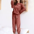 thumbnail image 5 of AOOCHASLIY Sweat Suits for Women Clothes Jogging Suits Fashion Solid Color Sets Wear Lounge Wear Set Sweatshirt Home Set Tops+Pants, 5 of 5