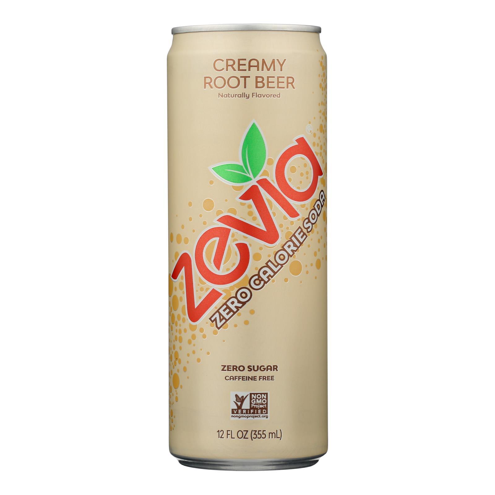 Zevia Soda Creamy Root Beer Case of 1212 FZ