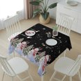thumbnail image 6 of Black Christmas Snowman Table Cloth Waterproof Tablecloths, Winter Xmas Tree Snowflakes Tablecloth Dining Table Cover for Kitchen Party Tabletop Outdoor, Square Tablecloth 60x60 Inch, 6 of 9
