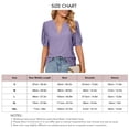 thumbnail image 2 of Blusa hueca plisada elegante, cuello en V plisada hueca plisada blusa ahuecada blusa plisada con manga abullonada operación suave, 2 of 2