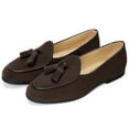 thumbnail image 2 of Journey West Suede Tassel Loafer For Women Slip-on Belgian Penny Loafers Shoes For Women Coffee US 8.5, 2 of 6