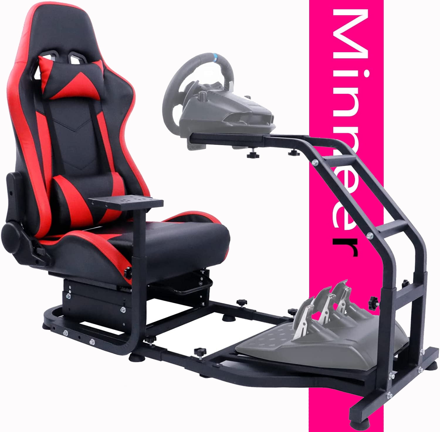 Absoluut afstand Duplicatie Minneer Racing Simulator Cockpit with Racing Seat fit for Logitech  G29,G27,G25, G923 Without Wheel and Pedals - Walmart.com