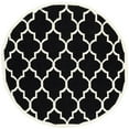 thumbnail image 4 of SAFAVIEH Dhurrie Toby Geometric Moroccan Wool Area Rug, Black/Ivory, 5' x 8', 4 of 9