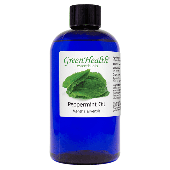 GreenHealth Peppermint Essential Oil, 8 fl oz,Mint Essential Oil, Plastic Bottle, Aromatherapy Oil, Diffuser Oil, DIY Candle Soap Room Spray Oil