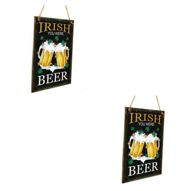 Yuarrent Cartel de bienvenida para el Día de San Patricio, decoración de pared para fiestas, fabricación de madera, placa colgante para Type4 NO4