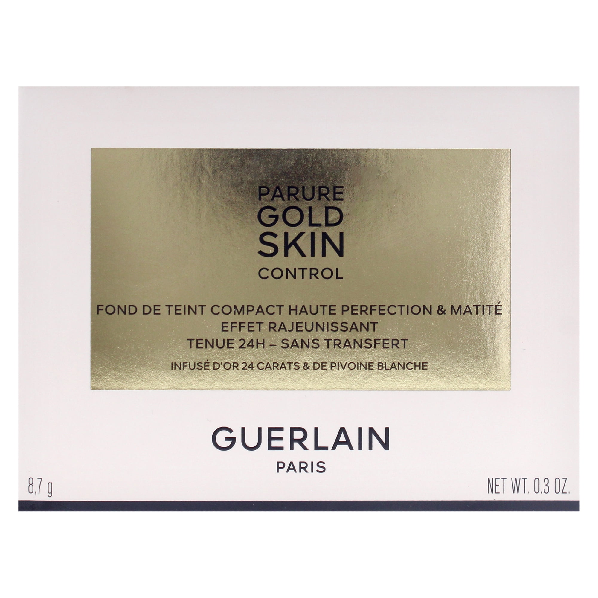 Guerlain Parure Gold Skin Control Matte Compact Foundation - 0N Very Light Skin with Neutral Beige Undertones , 0.3 oz Foundation (Refillable)