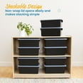 thumbnail image 5 of ECR4Kids Cubby Storage Plastic Bin with Lids, Multipurpose Organization, Black, 10-Piece, 5 of 9
