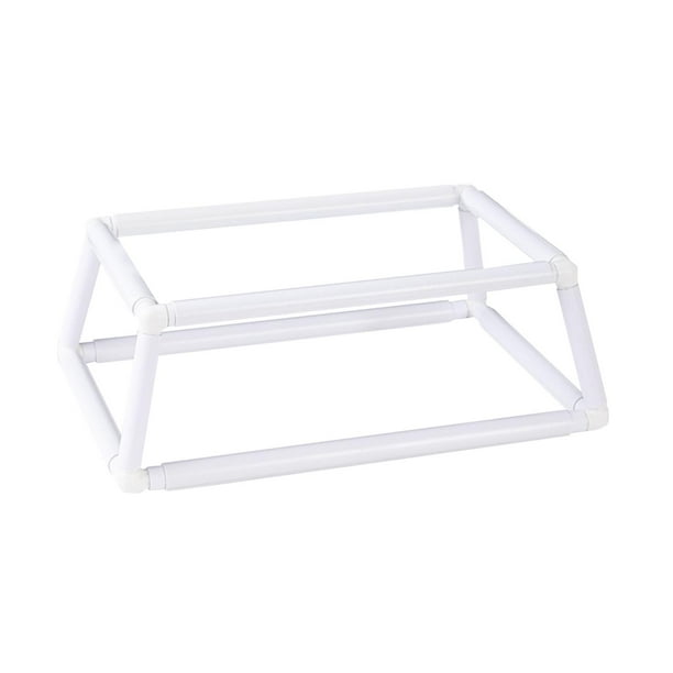 Soporte para punto de cruz, bastidor de bordado, soporte para torno, herramienta de costura, costura de doble capa blanco grande