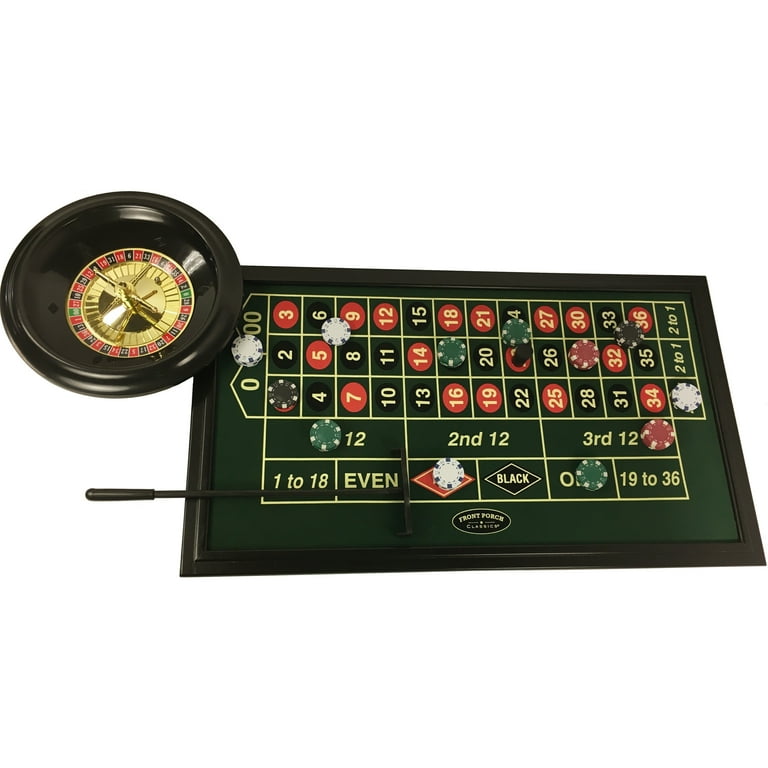Front Porch Classics 4-in-1 Casino Board Game, Includes Roulette