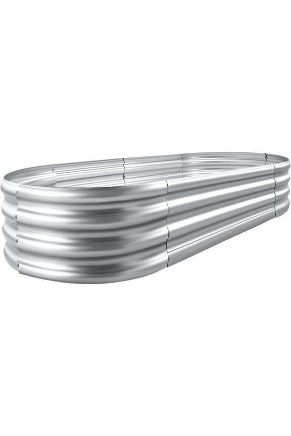Land Guard Galvanized Raised Garden Bed Kit, 631ft Raised Garden Boxes Outdoor, Oval Metal Raised Garden Beds for Vegetables...