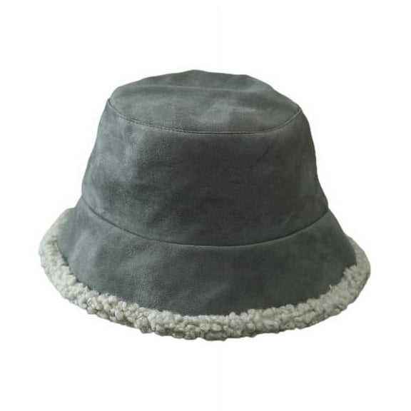 iHPH7 Fuzzy Winter Hat Wide Brim Bucket Hats for Women Winter Caps for Women Hiking Hat Bucket Hats for Woman, Army Green One Size