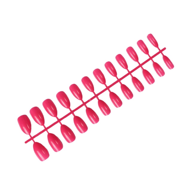 Juego de 24 piezas de uñas postizas Minnieouse para mujer Melon rojo