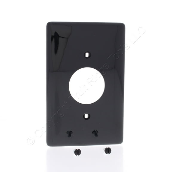 Hubbell NPJ7BK Black Unbreakable 1.40" Receptacle Wallplate MidSize Outlet Cover