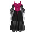 thumbnail image 1 of Pisexur Robe Gothique pour Femmes Vintage à Épaules Dénudées Robe Renaissance Bretelles Fluide Surdimensionnée Robes Maxi Mode Robe Médiévale pour Femmes Costumes d'Halloween Grande Taille P-5TG, 1 of 4