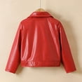 thumbnail image 5 of XAOFW Girls Outerwear Coats Jacket Windproof Warm Pu Leather Kids British Motorcycle Toddler Functional Long Sleeve Turndown Collar Solid Color Stylish Roomy Leisure Outdoor Activities Overcoats, 5 of 9