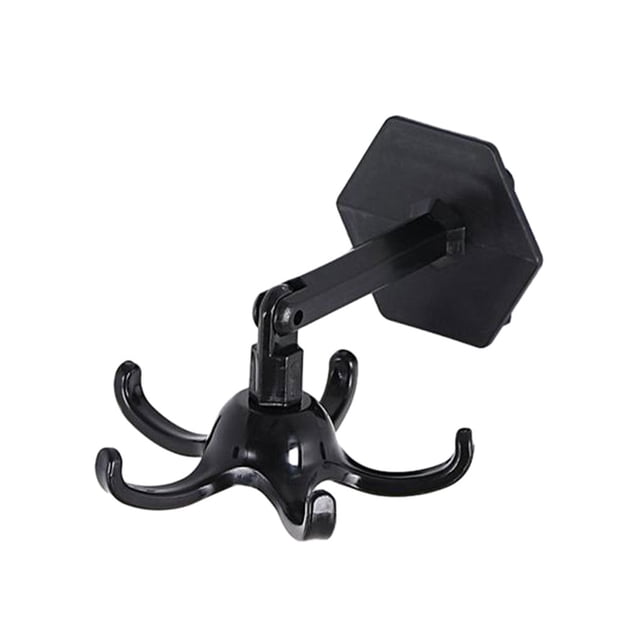 Yuarrent Gancho de cocina para colgar en la pared con perchero de 5 garras, organizador giratorio de cuchara para ropa, puerta de baño para el Almacenamiento y organización del hogar Negro