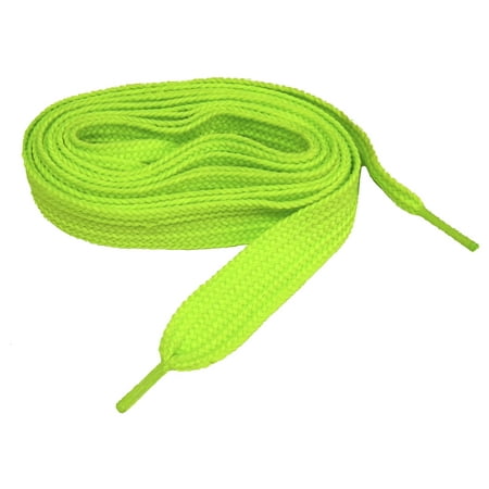 

60 Inch 152 cm Bright Neon Green professional FATmax™ Athletic 3/4 inch wide retro FAT sneaker shoelaces - (2 Pair Pack)
