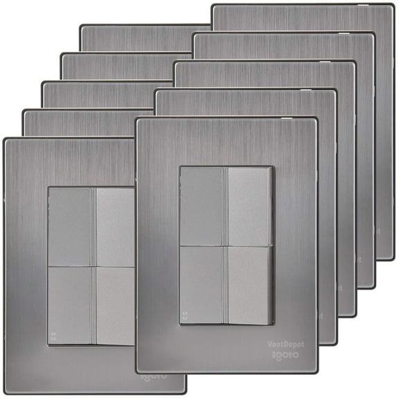 Apagadores Certificados Inoxium1A1ESilver 10Pzas Apagador/Apagador Escalera 125-250VCA 10A 50/60Hz Plateado Acero Inoxid