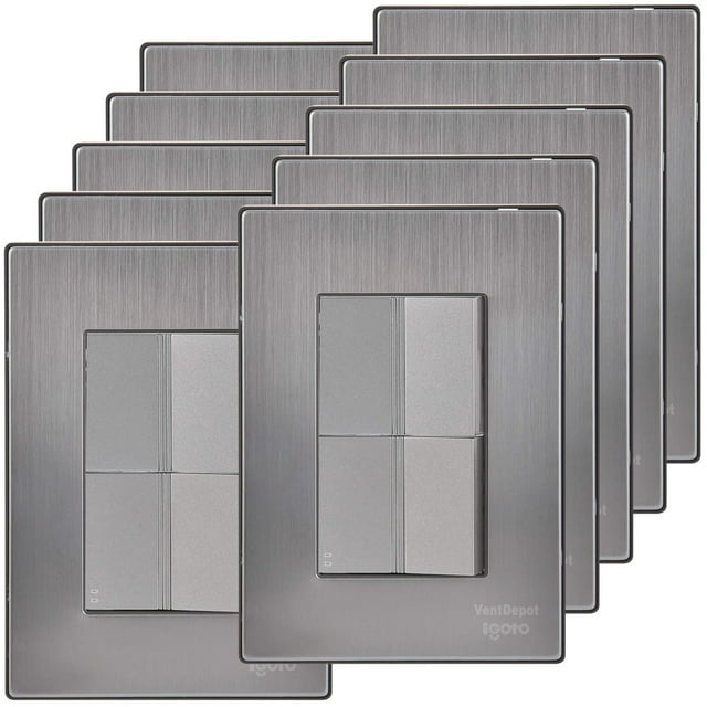 Apagadores Certificados Inoxium1A1ESilver 10Pzas Apagador/Apagador Escalera 125-250VCA 10A 50/60Hz Plateado Acero Inoxid