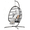 Gray, variant on VKCC Hanging Egg Chair with Stand, Outdoor Indoor Wicker Swing with Cushion, Round Basket Seat & Steel Frame, Patio Porch Bedroom Hammock, Grey