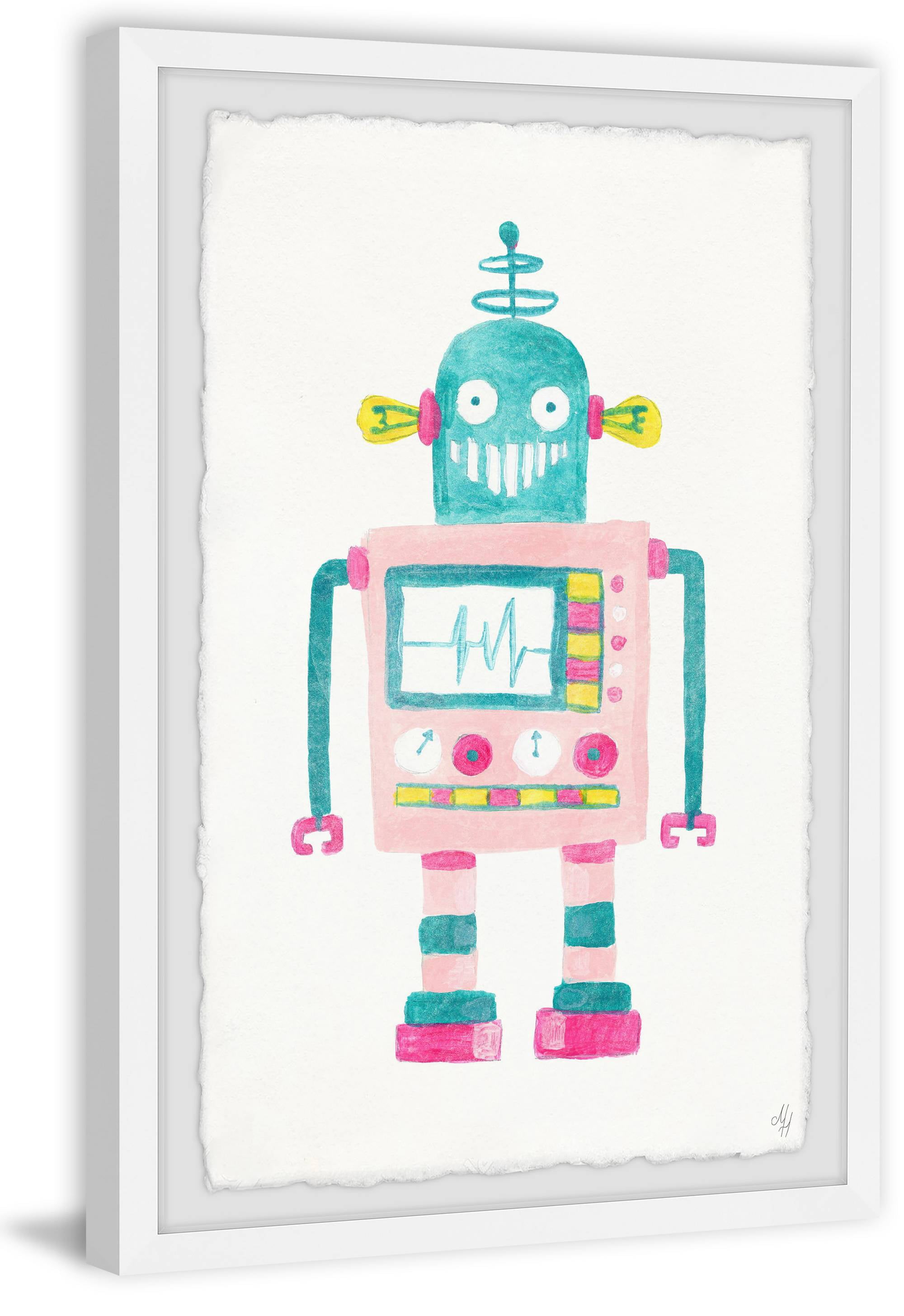 Marmont Hill Girly Robot Framed Wall Art