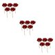 thumbnail image 4 of Ramo artificial Wosthever hecho a mano no tóxico 5 piezas para ocasiones especiales aspecto realista Rojo, 4 of 6
