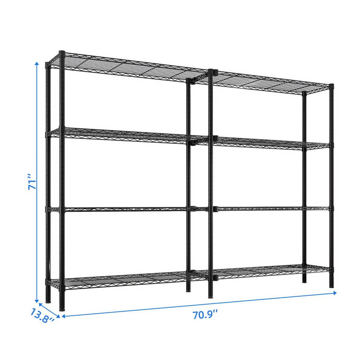 AsterOutdoor Adjustable Storage Shelves NSF Certified - 49.2"W x 70.86"H Heavy Duty Storage Rack, 2000lb Capacity for Garage, Pantry, Commercial Kitchen 49.2''W*70.86''H*