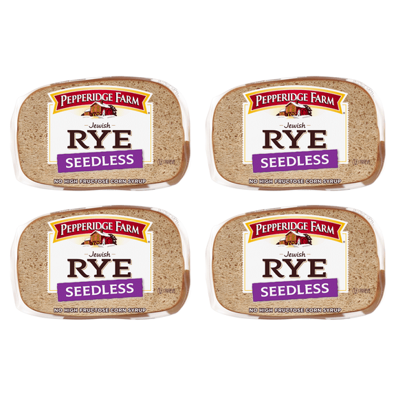 Pepperidge Farm Jewish Pumpernickel Dark Pump Bread, 16 oz (Pack of 4)
