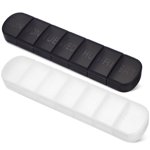 VERDANVERSE 2Pcs Organisateur de pilules hebdomadaires Multi-grid Pill Organisateur Noir PP Utilisation pour les voyages