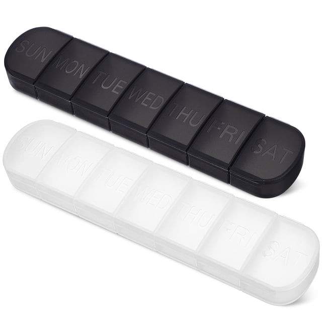 Houderco 2Ud Caja Organizador Semanal Para Medicamentos Con Compartimentos Individuales Y Seguro